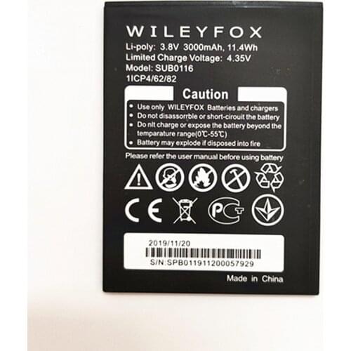 New SUB0116 battery for WILEYFOX Wileyfox Spark X phone 3000mAh