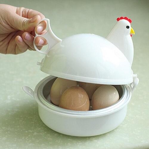 Chicken Shape Eggs Steamer Boiler 4 Eggs Cooking Appliances Durable Microwave Oven Cookware Portable Kitchen Cooker Supplies