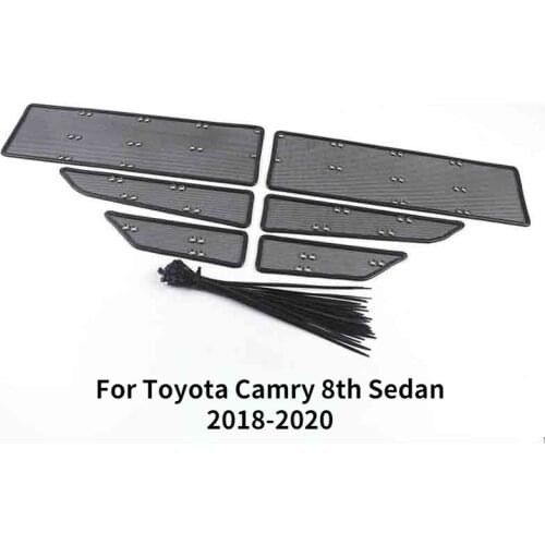 Stainless Front Grille Insert Net Insect Screening Mesh Cover Trim For Toyota Camry 2018 2019 2020 2021 Car Accessories