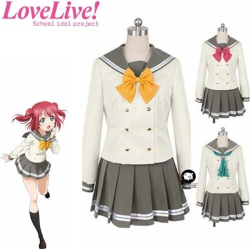 LoveLive!Sunshine!! Aqours Tsushima Yoshiko Cosplay Costume Japanese Anime Love live Girl Sailor School Uniform Suit Clothes