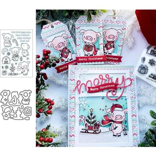 Christmas Piggy Cutting Dies Stamps Dies Scrapbooking Mold Cut DIY Handmade Tools Craft Decoration Metal Cutting Dies New 2021