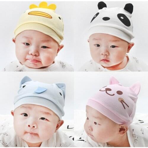 Baby Hat Cotton Printing Caps Toddler Boy Girl Infant Beanie Hat Spring Autumn Winter Childrens Hats Newborn Caps 0-3 month