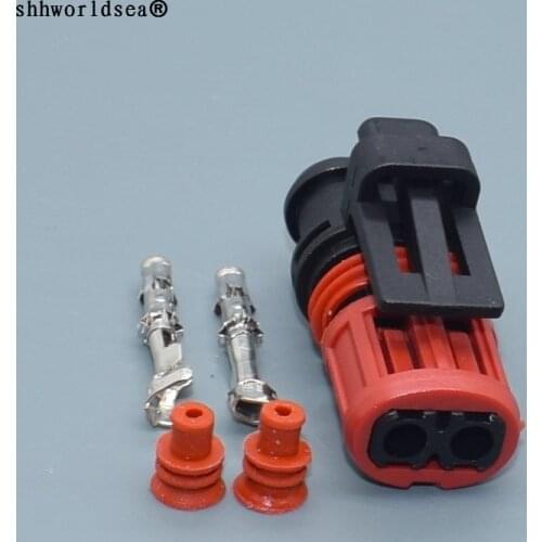 Shhworldsea 2pin Auto Connector Wire Harness Electrical Waterproof Connector 2Ways Female 1337245-3