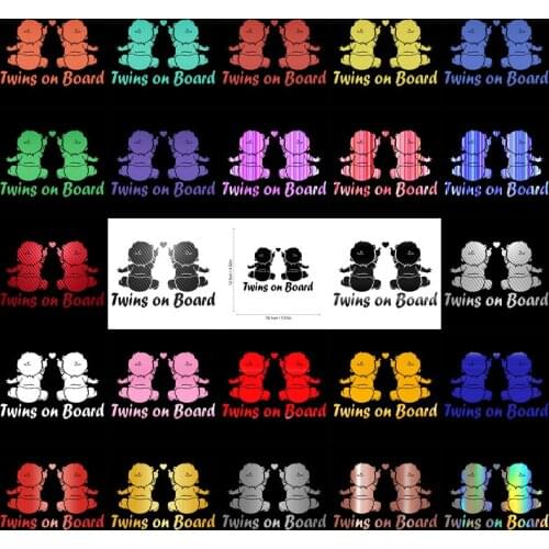 Tancredy 19.1*12.5cm Twins on Board Car Sticker for Car Styling Vinyl Body Window Stickers and Decals Bumper Decoration Stickers