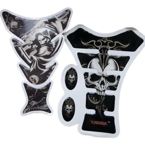 Universal Motorcycle 3D Rubber Sticker Skull Tank Pad Motorbike Accessories
