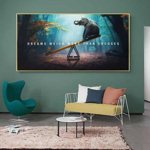 Inspirational Wall Art Dreams Weigh More Than Excuses Wall Art Decor Prints Canvas Painting for Living Room Cuadros Home Decor
