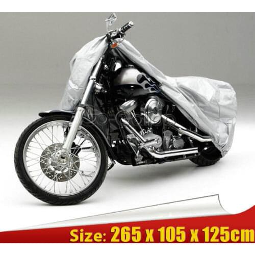 XXL Sliver Outdoor Motorcycle Cruiser Custom Sports Street Standard Bike Outdoor Cover For honda