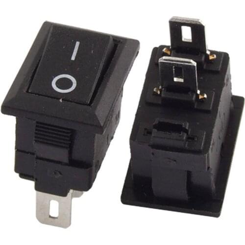 YOCOMYLY 20 pcs SPST ON-OFF 2 Positions Mini Boat Rocker Switch Black Button AC 250V 3A