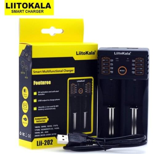 Liitokala Lii-202 lii202 Battery Charger, Charging 18650 1.2V 3.7V 3.2V AA / AAA 26650 10440 16340 25500 NiMH Lithium Battery