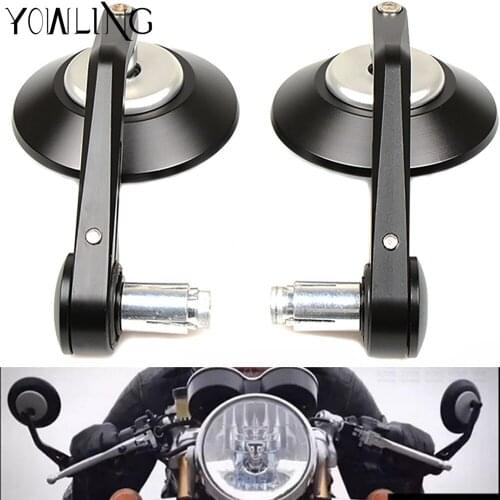 7/8" Accessories Motorcycle Rearview Mirror Round Handle Bar End Mirror Rear Side Mirror For kawasaki z750 Z800 R3 R6 mt 07 mt09