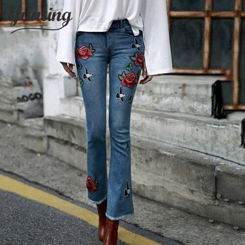 2021 High Waist Stretch Skinny Women Jeans Pants Female Single-breasted Flare Pants Jeans Women Denim Jeans