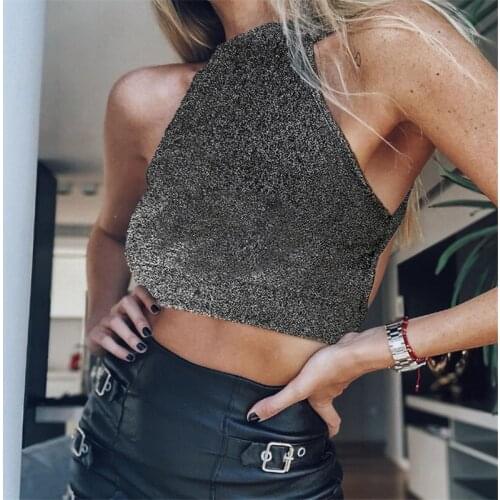 2020 Women Cropped Tops Sleeveless Solid Color Hang Neck Bralette Bra Bustier Bandage Summer Clothes
