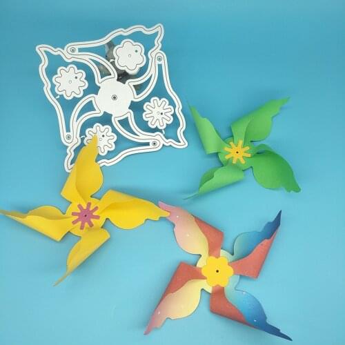 3D, 4-corner windmill metal mold, scrapbook, photo album, greeting card, DIY decoration