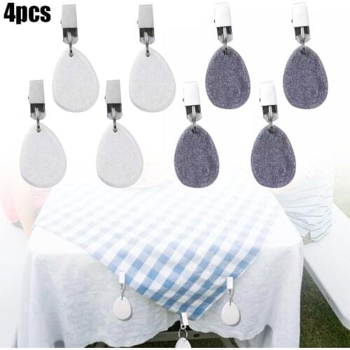4Pcs Stone Tablecloth Weights Metal Clips Pendant Hangers Table Decoration 100% Brand New And High Quality