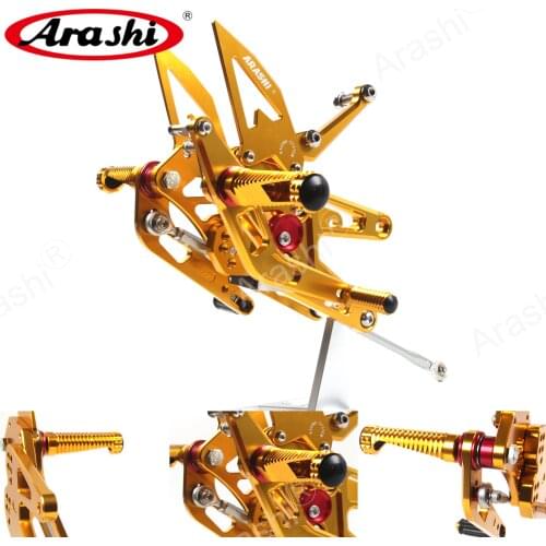 Arashi YZF-R6 CNC Adjustable Footrest For YAMAHA YZF R6 2003 2004 2005 Foot Pegs Rider Rear Sets Rearset Footrest Rest Gold