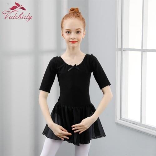 Black Ballet Tutu Dress Dance wear Gymnastics Leotard Ballet Dress Shiny Material Comfortable Leotard for Girls