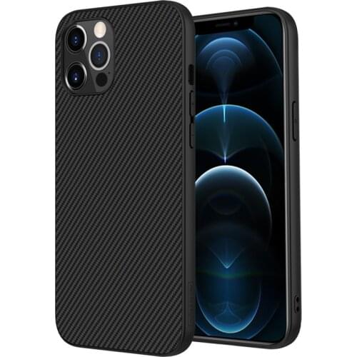 Carbon Fiber For iPhone 12 Pro Max Case,Nillkin Synthetic Fiber PP Shield Back Cover Case for Apple iPhone 12 2020 Inner iron