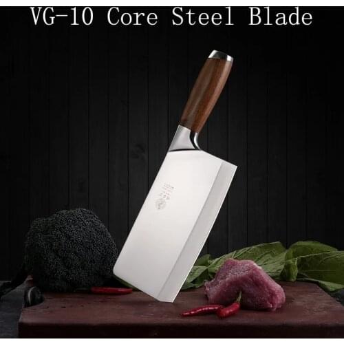 DENGJIA Handmade Vegetable Cleaver High-end Cuibourtia SPP Handle VG10 Stainless Kitchen Knives
