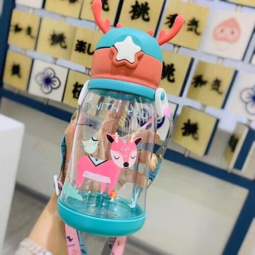Kids Water Sippy Cup Creative Cartoon cups 360° Drinking Water Baby Bottle Leakproof V-Straw Outdoor Portable Childrens Cups