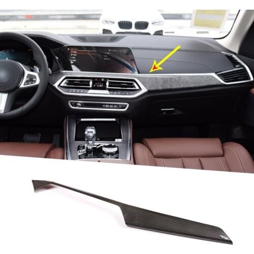 For BMW X5 G05 2019 2020 Real Carbon Fiber Car Interior Center Console Dashboard Protection Panel Cover Trim Car Accessories LHD