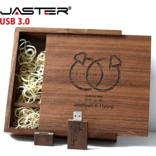 JASTER USB flah drive usb 3.0 wooden Photo Album Box Memory stick 4GB 16GB 32GB 64GB Pendrive Photography wedding gift free logo
