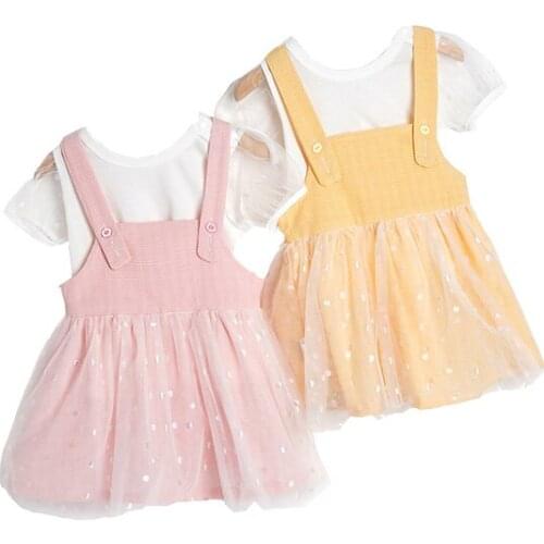 T-shirt + Princess Dress 2PCS Sets for Girls Summer Girls Suit Kids Clothing Sets Toddler Baby Girl Outfits Clothes for Newborn