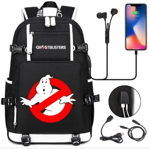 Ghostbusters canvas travel bag School Bag usb charging shoulder bag Ghost Busters Teenagers Backpack Laptop bag rucksacks