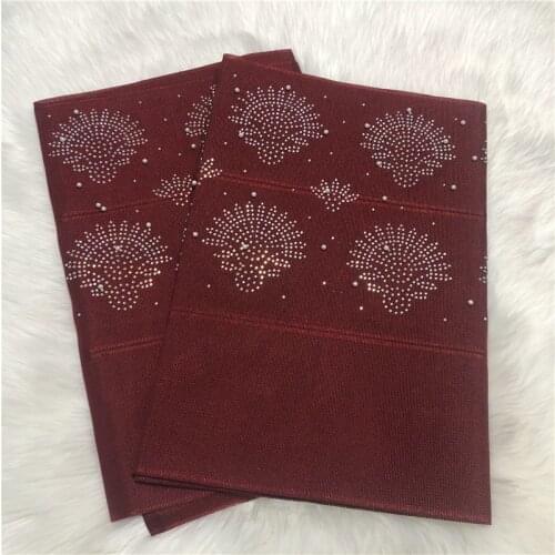 2019 Headtie Head wear Nigerian Latest Aso Oke Gele Headtie with Stones and Beads African Gele Aso Oke Fabric 2 Meters Long LP30