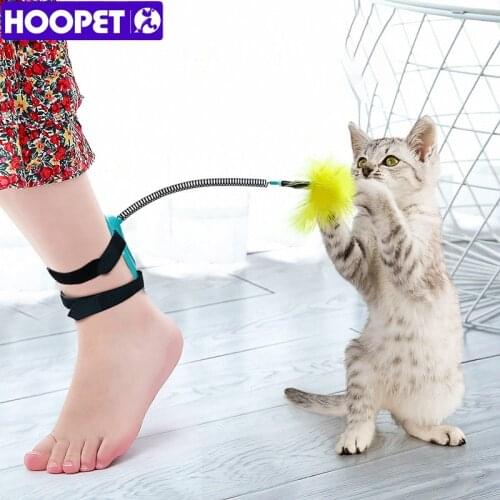 HOOPET Cat Toy Interactive Cat Plush Stick New Toy Self-excited Collar Neck Pet Toy Cat Kitten Training Toy Pet Supplies