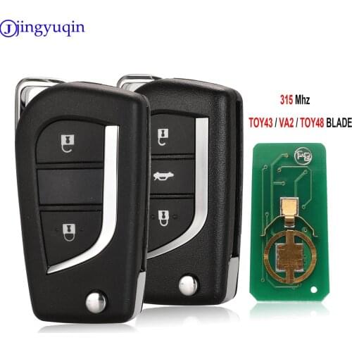 Jingyuqin Remote Control 2/3 b Smart Car Key Fob 315MHz for Toyota Carola/ New Vios/Rav4/Reiz/Camry/Highlander/Yaris/E'Z