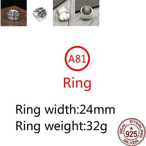 A81 100% S925 sterling silver ring personality punk style jewelry crusader flower wide-breasted ring retro couple models hot