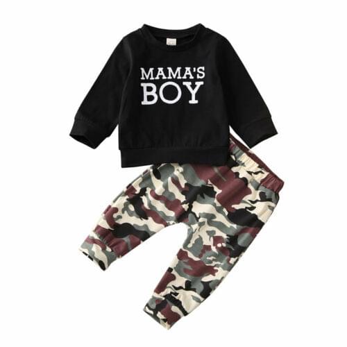 Baby Kids Clothing Set Winter Thick 2pcs Set Newborn Toddler Infant Baby Boy Sweatshirt Tops Pants Outfits Outfit Set 0-3 Years