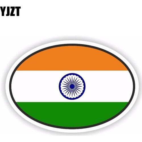 YJZT 11.5CM*7.7CM Creative India Flag Car Sticker Funny Personality Decal PVC 6-0432