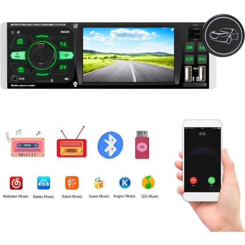 LEEPEE ISO Remote Multicolor Lighting TF USB Fast Charging Voice Bluetooth4.2 1 Din 4.1 Inch Audio Video MP5 Player Car HD Video