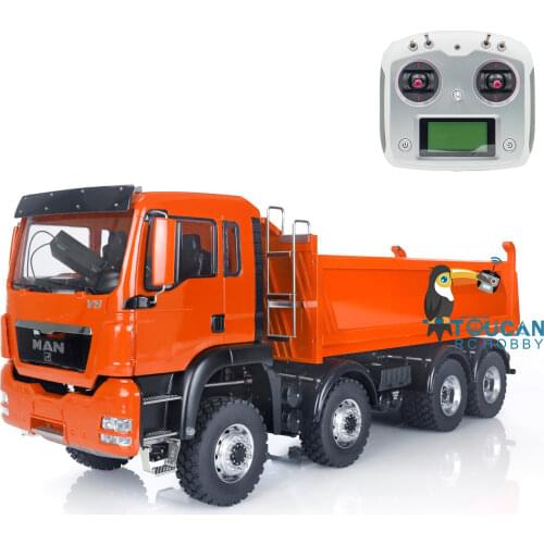 LESU 1/14 Scale MAN RC 8x8 Hydraulic Model Tipper Dumper Truck With I6S Radio Motor Servo Light Sound Painted THZH0348-SMT5