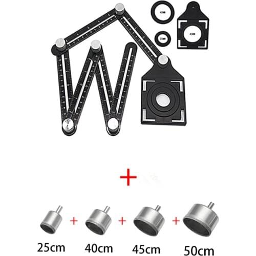 Aluminum alloy six-fold ruler ceramic tile hole locator measurement folding locator ruler positioning punch tool