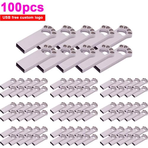 100pcs/lot Metal Personalize Logo Usb2.0 Flash Drive 64G 32Gb 16G 8G 4G 128gb Pen Drive Drives Memory Stick GiftFor Photography