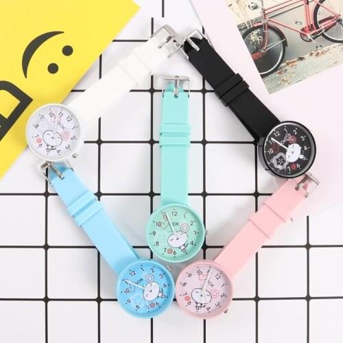 Fashion Cut Candy colors Children Watches Girls Rubber Strap Quartz Kids Watch Wristwatch Clock