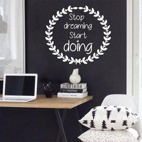 Wall Decals Stop Dreaming Start Doing Motivation Inspiration Sticker Office Study Vinyl Home Childrens Livingroom Decal HY1501