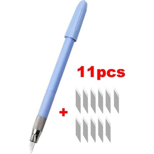 Plastic Scalpel Knife 12pcs Blades Non-slip Cutter Engraving Craft Knives Blades for Mobile Phone Laptop PCB Repair Hand Tools