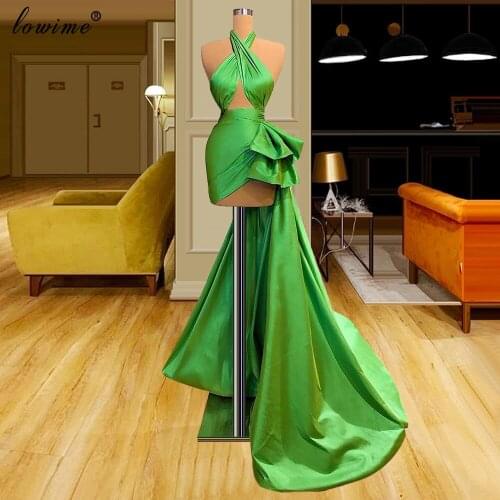 Simple Green Prom Dresses For Women Short Mermaid Celebrity Dresses Evening Wear Women Party Night Vestidos Formales 2021