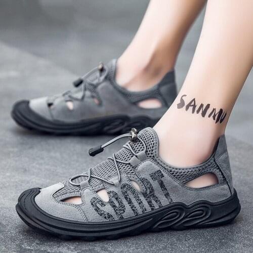 Comfortable Wading Men Shoes Beach Shoes Summer Men Sandals Slip-On Breathable Mesh Loafers Sandalia Plataforma Hiking Sandals