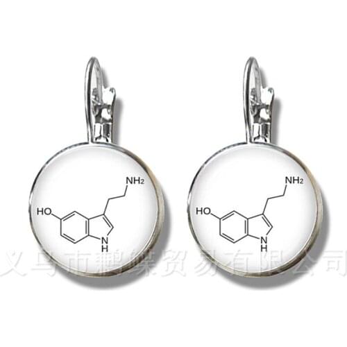 Theobromine Biology Chemistry Element Chemical Formula Earrings Biochemistry Chocolate Molecule Image Stud Earrings Gif