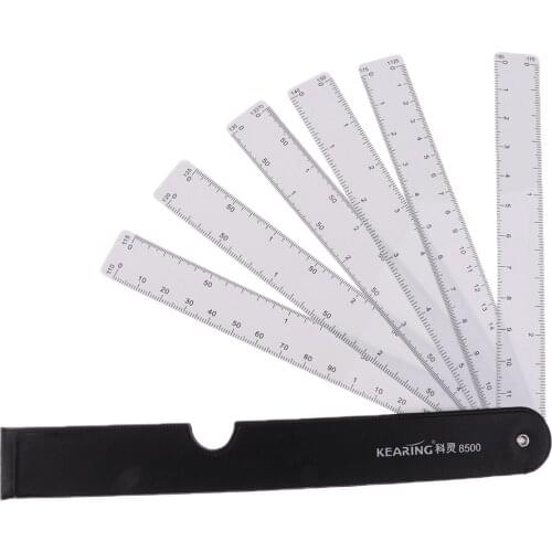 Foldable Fan Reduction Scale Ruler with 6 Blades for Engineering Architects