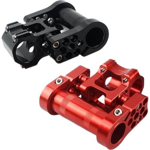 Folding Bicycle Stem Alloy CNC 25.44mm Handlebar Adjustable Double Stem Bike Parts Replacement Accessory Ultra-Light Durable