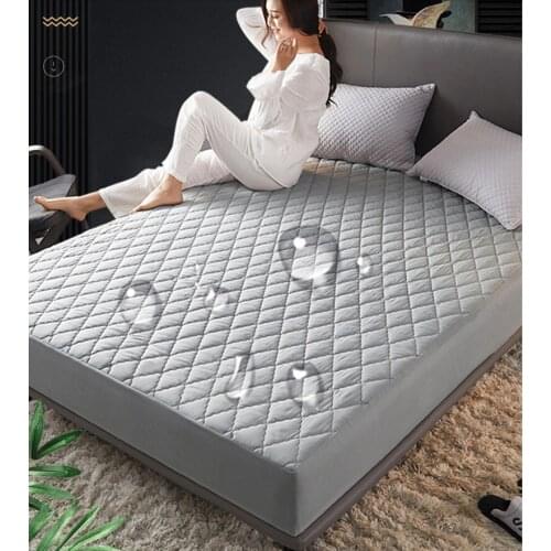 Quilted Mattress Cover King Queen Quilted Bed Fitted Bed Sheet Anti-Bacteria Mattress Topper Air-Permeable Bed Cover soft
