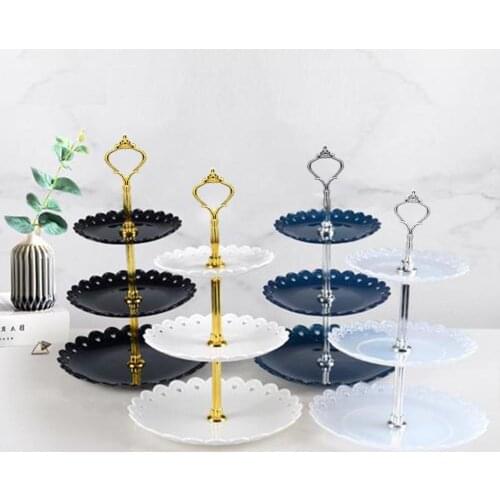 European Fruit Plate Three-layer Snack Rack Living Room Fruit Plate Wedding Cake Plate Cake Rack Candy Tray To Send Food Clip