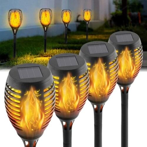 2021Outdoor Light Torch Solar Light Patio Garden Dancing Flickering Flame Lamp Landscape IP65 Waterproof Lawn Lamp Path Lighting