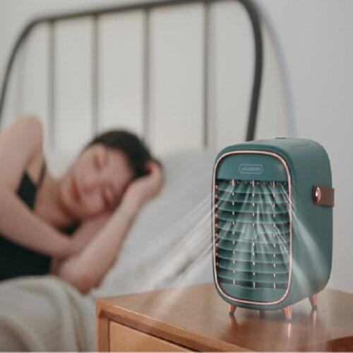 Smart Wind Control Portable Air Conditioner Small USB Desktop Air Cooler Spray Humidifier Cooling Fan Strong Wind