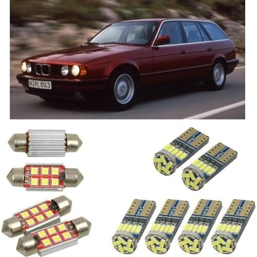 Interior led Car lights For BMW 5 touring e34 estate Reading dome bulbs for cars error free License Plate Light 6pc/lot